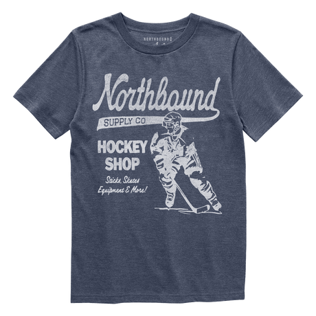 Northbound Youth Boys Hockey Shop T-Shirt - Navy Heather