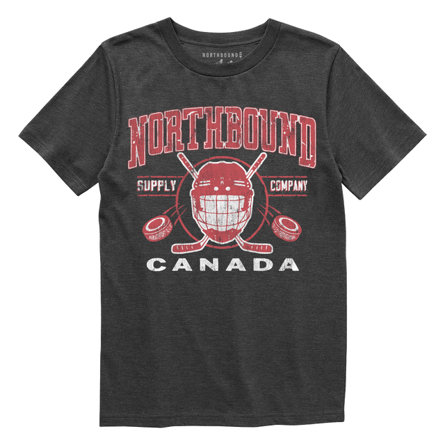 Northbound Youth Boys Hockey T-Shirt - Charcoal Heather