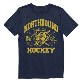 Northbound Youth Boys Hockey Wolf T-Shirt - Navy