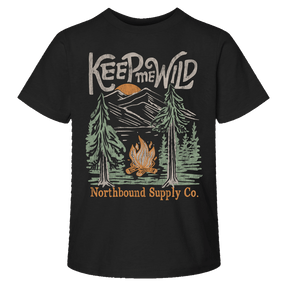 Northbound Youth Girls Keep Me Wild T-Shirt - Black