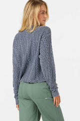 O'Neill Women's OG Misha Cable Knit Sweater - Nightshadow Blue