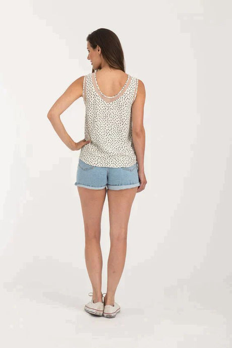 Orb Women's April Mesh Trim Cami - Floral