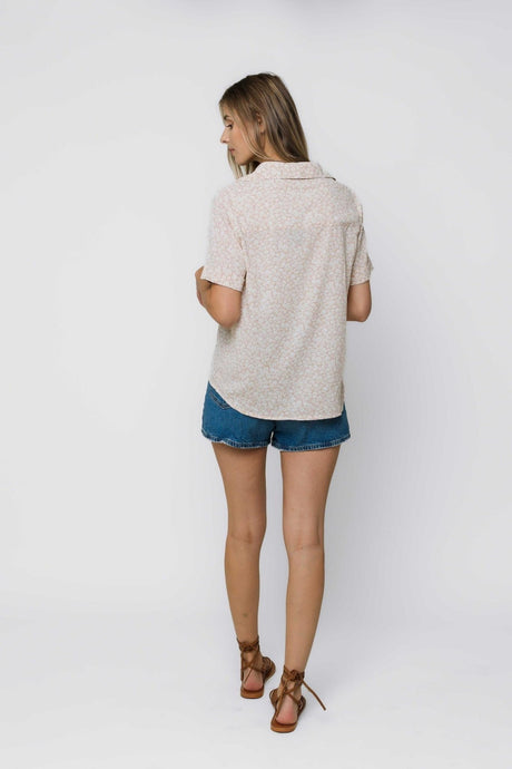 Orb Women's Nina Roll Cuff SS Shirt - Floral