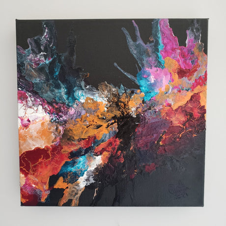 Pamela Carnegie Art 12x12 Black Abstract - A&M Clothing & Shoes