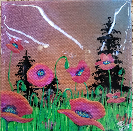 Pamela Carnegie Art 6x6 Poppies - A&M Clothing & Shoes