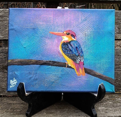 Pamela Carnegie Art 8x10 Oriental Dwarf King Fisher - A&M Clothing & Shoes