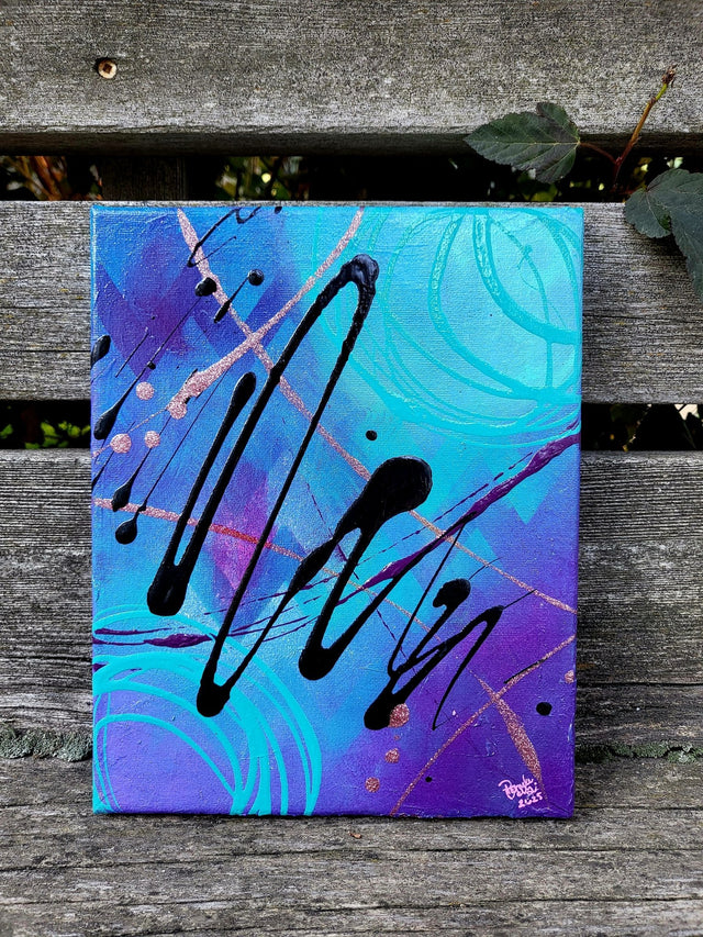 Pamela Carnegie Art 8x10 Teal Abstract - A&M Clothing & Shoes