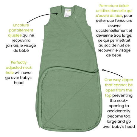 Perlimpinpin Baby Bamboo Sleep Bag - Green