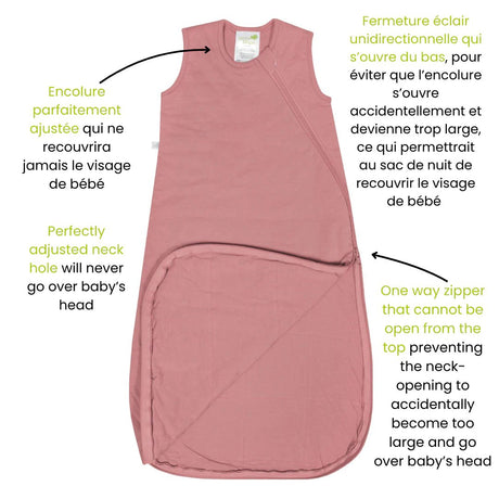Perlimpinpin Baby Bamboo Sleep Bag - Pink