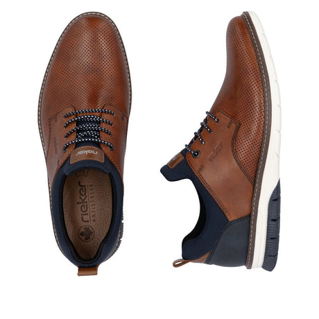 Rieker Men's Slip On Shoes - Brown/Navy