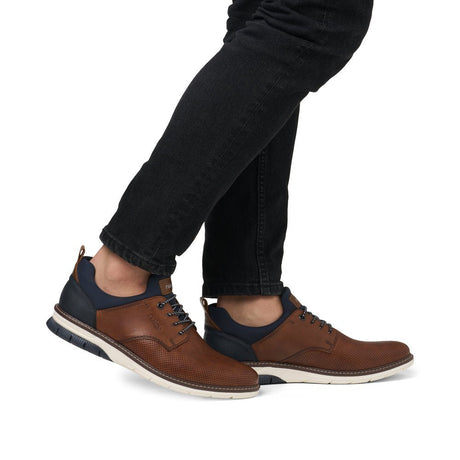 Rieker Men's Slip On Shoes - Brown/Navy