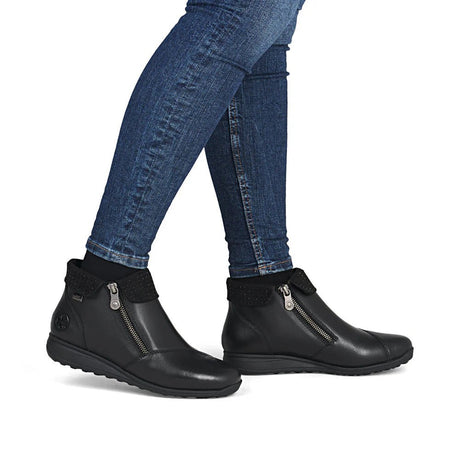 Rieker Women's Donna Zip Ankle Boots - Black