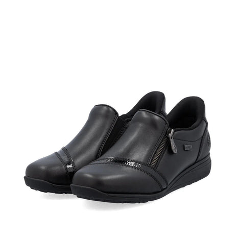 Rieker Women's Donna Zip Shoes - Black