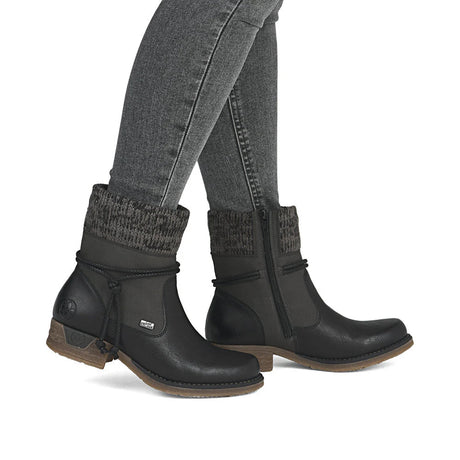 Rieker Women's Fee Ankle Boots - Black/Grey