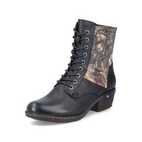 Rieker Women's Floral Boots - Black Multi