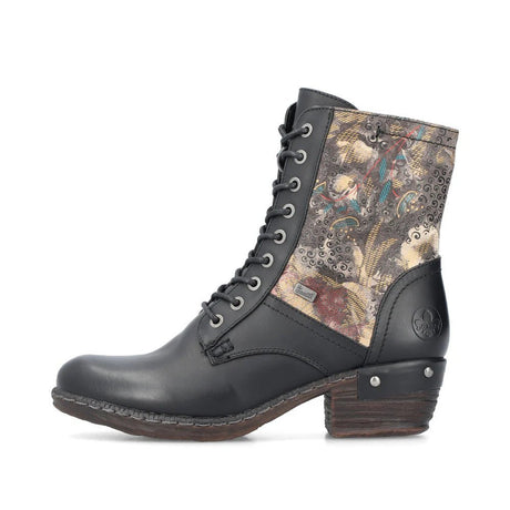 Rieker Women's Floral Boots - Black Multi