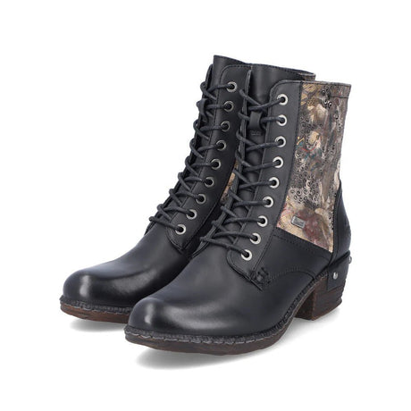 Rieker Women's Floral Boots - Black Multi