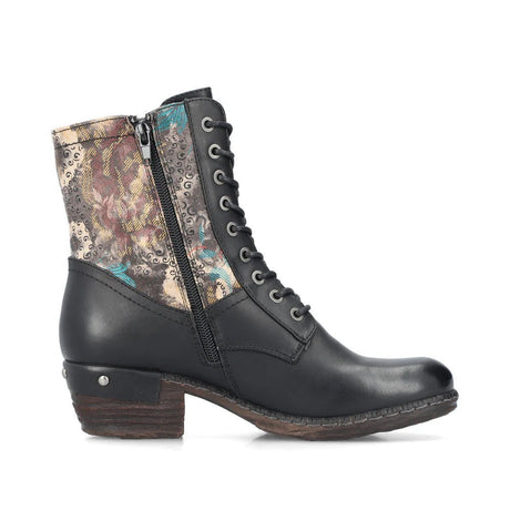 Rieker Women's Floral Boots - Black Multi