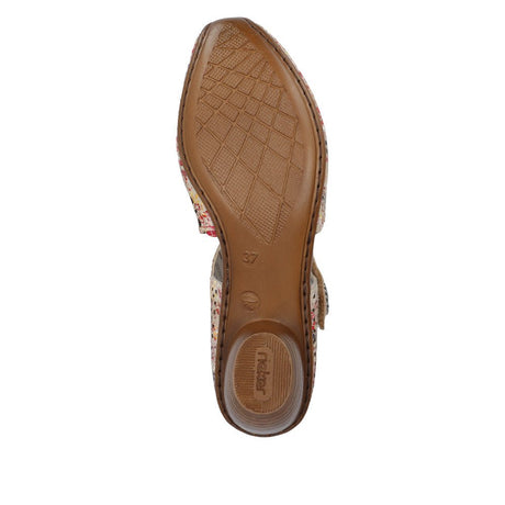 Rieker Women's Rene Cutout Heels - Beige Multi