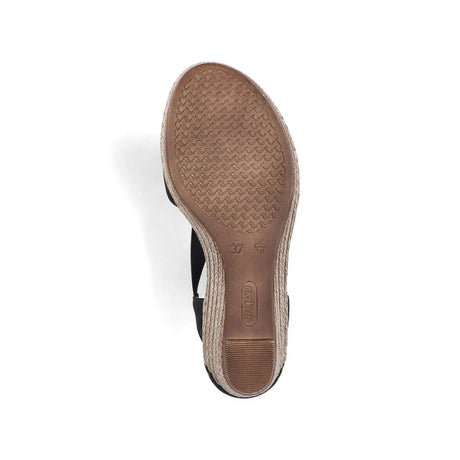 Rieker Women's Wedge Sandals - Black