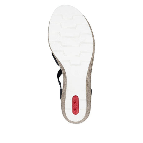 Rieker Women's Wedge Sandals - Black