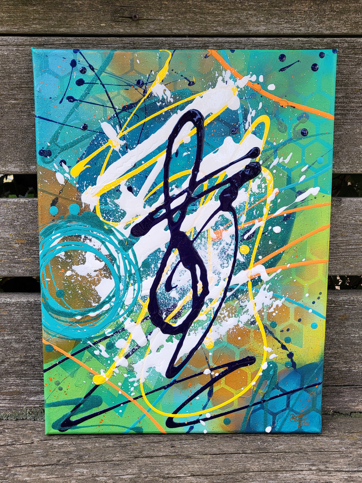 Pamela Carnegie Art 12x15.5 Green Abstract