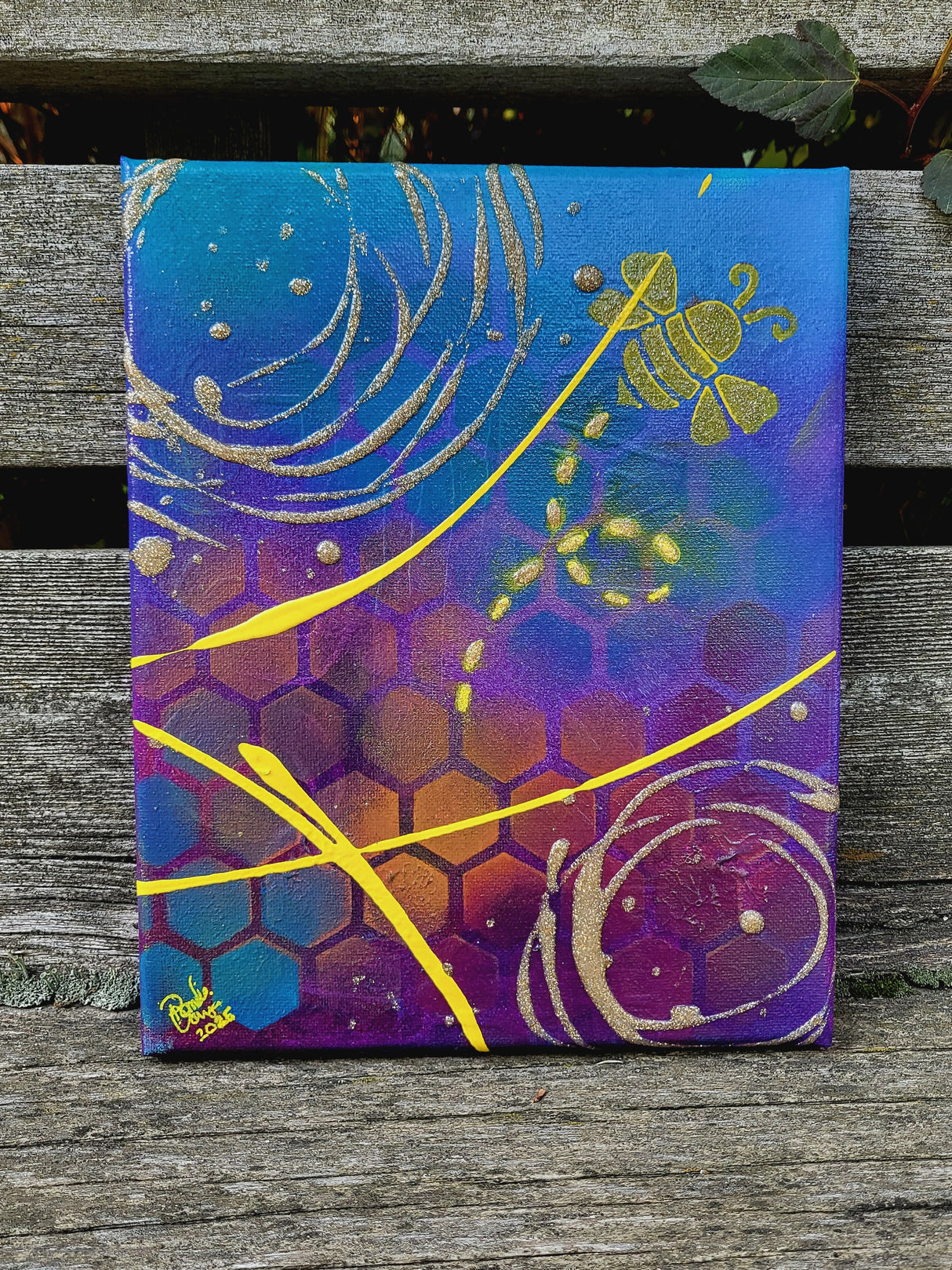 Pamela Carnegie Art 8x10 Bee Abstract