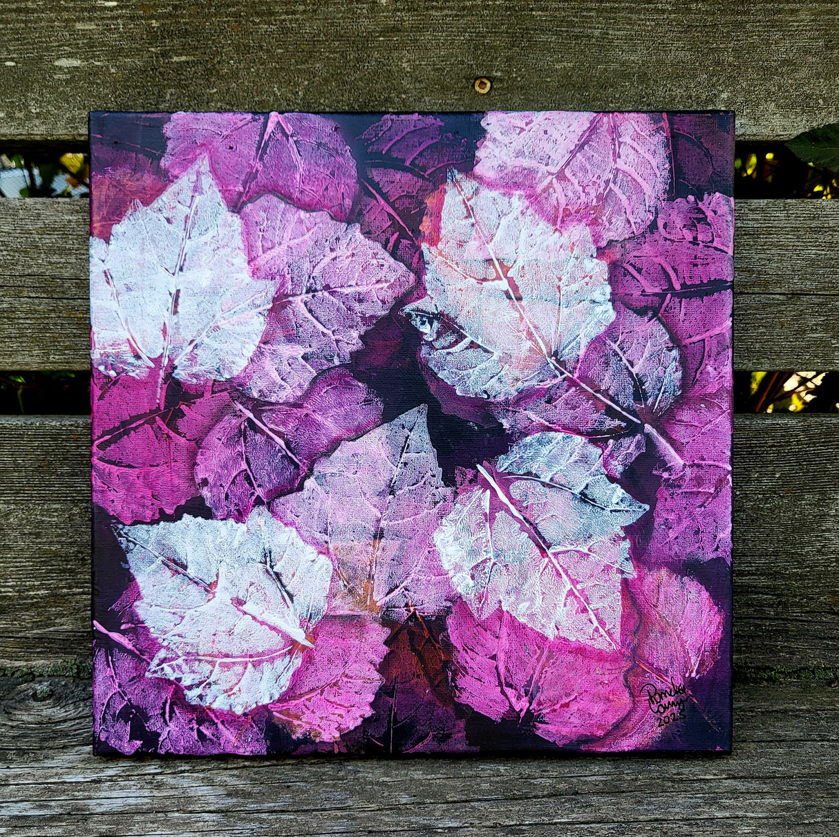 Pamela Carnegie Art 12x12 Pink Swedish Aspen Leaves