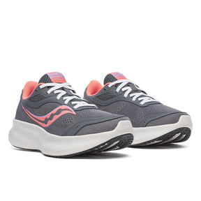 Saucony Women's Cohesion 18 Running Shoes Wide - Carbon/Salmon