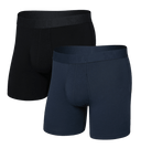 Saxx Men's Droptemp Cooling Cotton Boxer Brief Fly 2PK - Dark Ink/Black