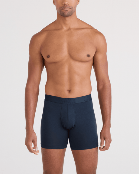 Saxx Men's Droptemp Cooling Cotton Boxer Brief Fly 2PK - Dark Ink/Black
