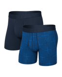 Saxx Men's Droptemp Cooling Cotton Boxer Brief Fly 2Pk - Rad Plaid/Dark Ink