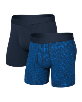 Saxx Men's Droptemp Cooling Cotton Boxer Brief Fly 2Pk - Rad Plaid/Dark Ink