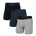 Saxx Men's Droptemp Cooling Cotton Boxer Brief Fly 3PK - Dark Grey/Ink/Black