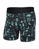 Saxx Men's Droptemp Cooling Cotton Boxer Brief Fly - Camp Stamps Black