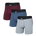 Saxx Men's Essential Cotton Boxer Brief Fly 3PK - Trade/Indigo/Maroon