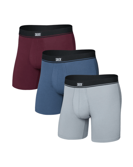 Saxx Men's Essential Cotton Boxer Brief Fly 3PK - A&M Clothing and Shoes