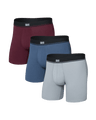 Saxx Men's Essential Cotton Boxer Brief Fly 3PK - A&M Clothing and Shoes