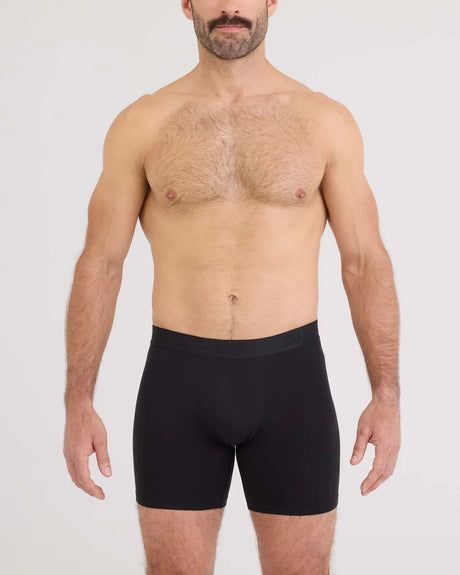 Saxx Men's Smooth Luxe Micro Modal Boxer Brief - Black