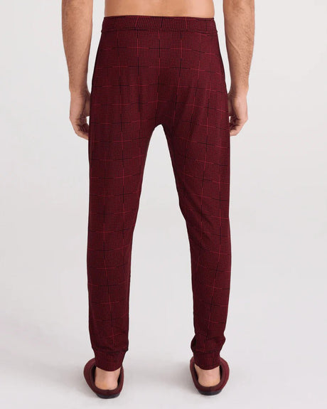 Saxx Men's Snooze Pant - Plaid/Cabernet