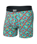 Saxx Men's Ultra Boxer Briefs With Fly - Pina Colada Plaid Aqua