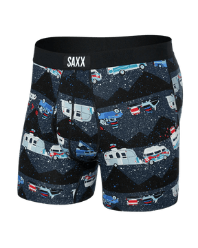 Saxx Men's Ultra Boxer Briefs With Fly - RV There Yet Black