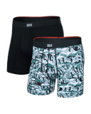 Saxx Men's Vibe Xtra Boxer Brief Fly 2PK - Snow Shadow/Black