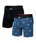 Saxx Men's Vibe Xtra Boxer Brief Fly 2PK - Let's Get Kraken/Black