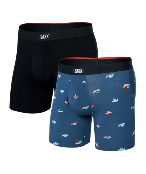 Saxx Men's Vibe Xtra Boxer Brief Fly 2PK - Let's Get Kraken/Black