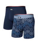 Saxx Men's Vibe Xtra Soft Comfort Boxer Brief Fly 2PK - Snowflake Chevron/Maritime