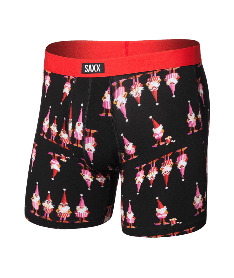 Saxx Men's Vibe Xtra Soft Comfort Boxer Brief Fly - Nick In A Box-Black