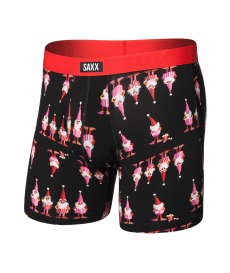 Saxx Men's Vibe Xtra Soft Comfort Boxer Brief Fly - Nick In A Box-Black