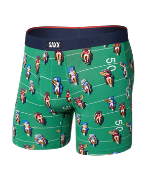 Saxx Men's Vibe Xtra Soft Comfort Boxer Brief Fly - Armchair QB-Lawn Green