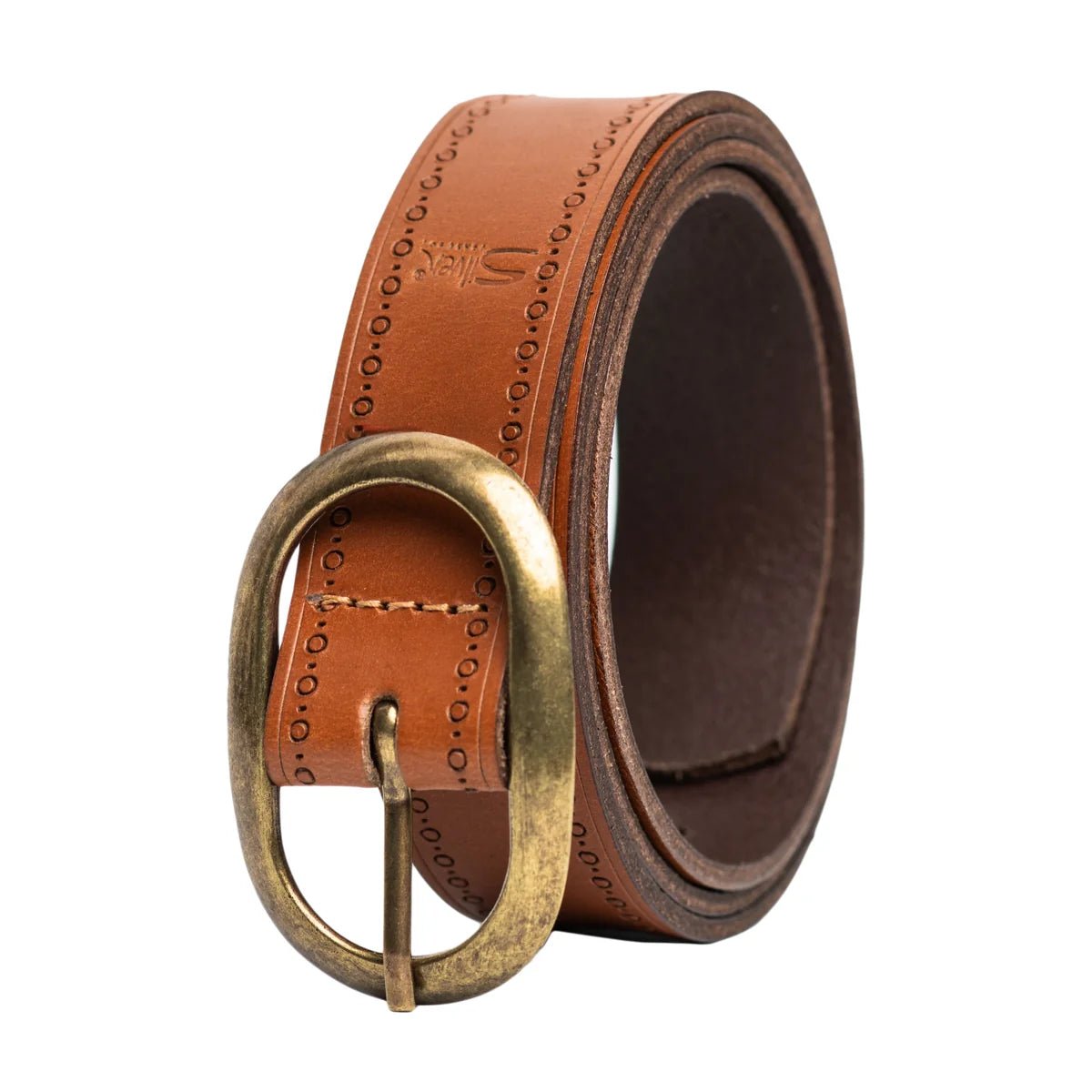 Silver Jeans Women's 30MM Edge Embossed Belt - Dark Tan